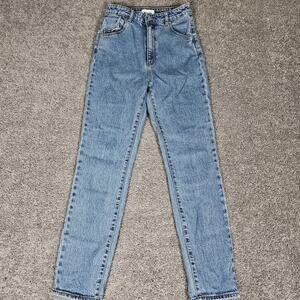 Rollas Dusters Jeans Womens Size 27 24X28.5 Blue High Rise Slim Cigarette Leg
